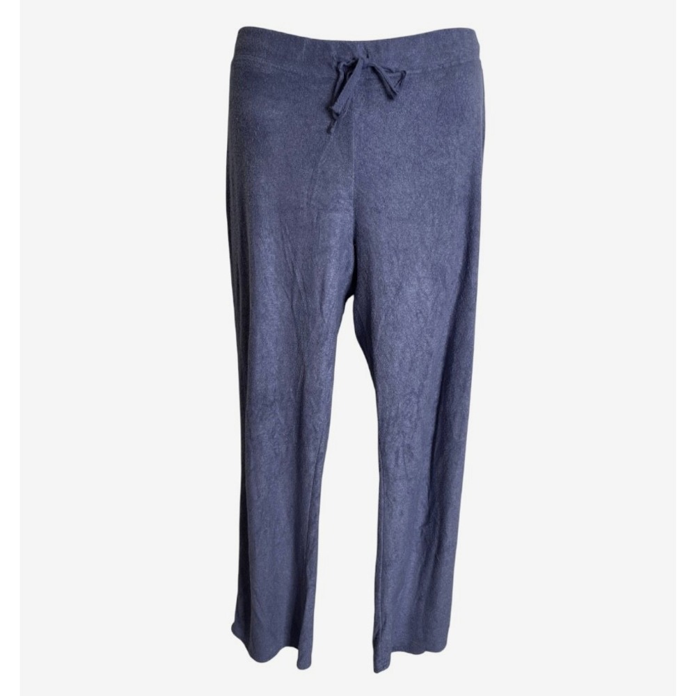 N NATORI Dark Blue-Ish Gray TERRY LOUNGE PANTS Pajamas Back Pocket Pull-On SZ S